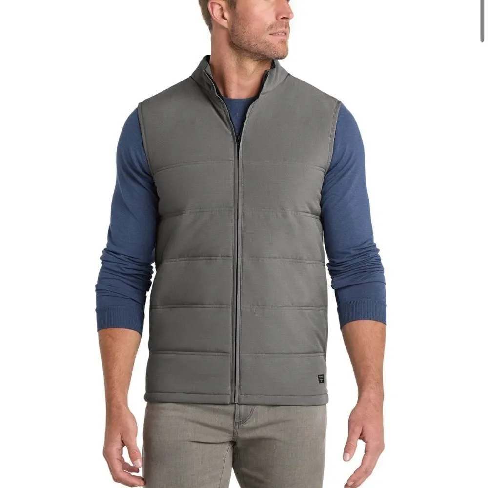 Travis Mathew Cold Bay Vest Embroidered Logo Gray